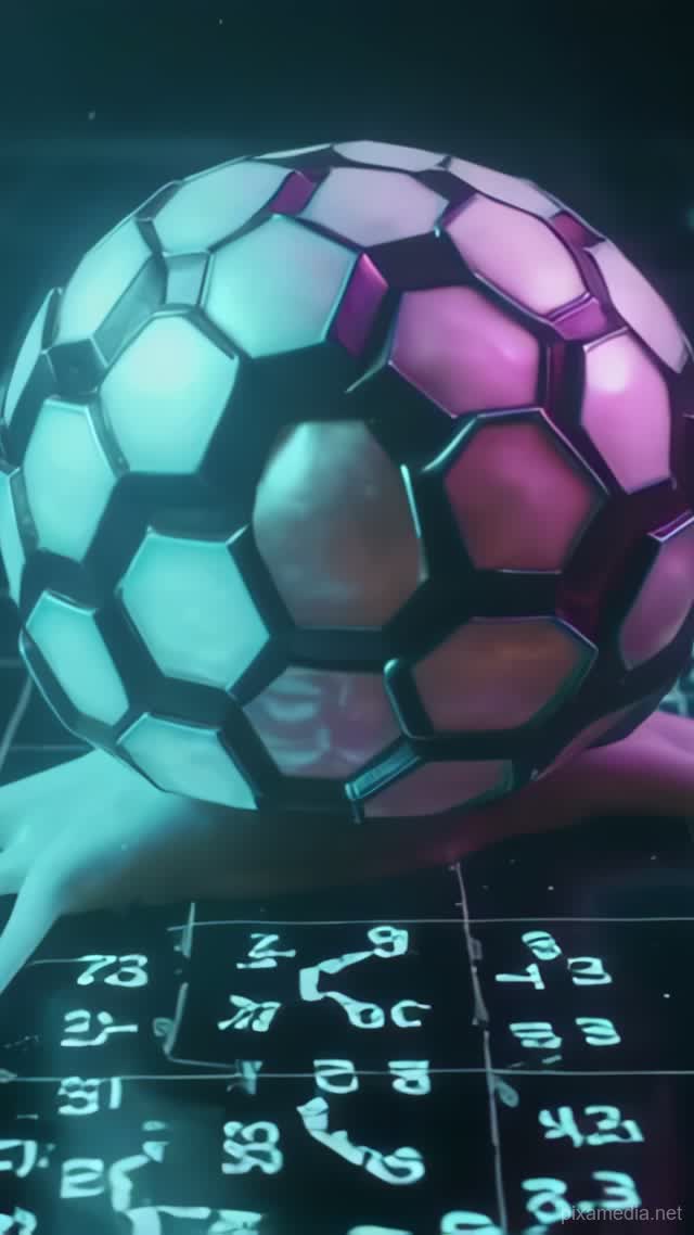 Binary Trail of the Hexagonal Snail - Motion Graphics AI stock
